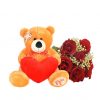 Teddy Bear With 6 Roses