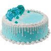 Birthday Round Fondant Snow Blue Cake-1.50kg