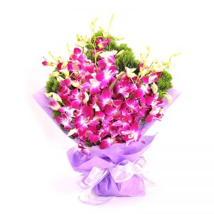 Purple Orchid Flower Sheaf (6-nos)