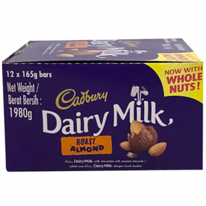 Cadbury Dairy Milk Roast Almond 165g x 12 (Box)