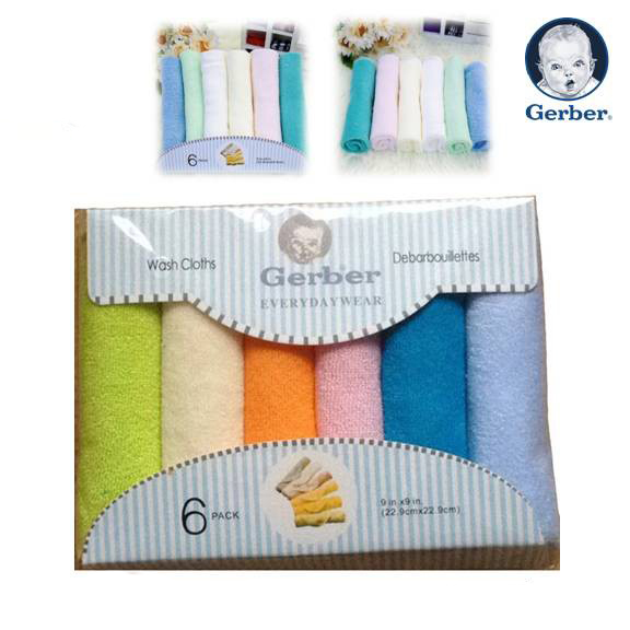 Color 6 Piece Pack Washcloth Towel