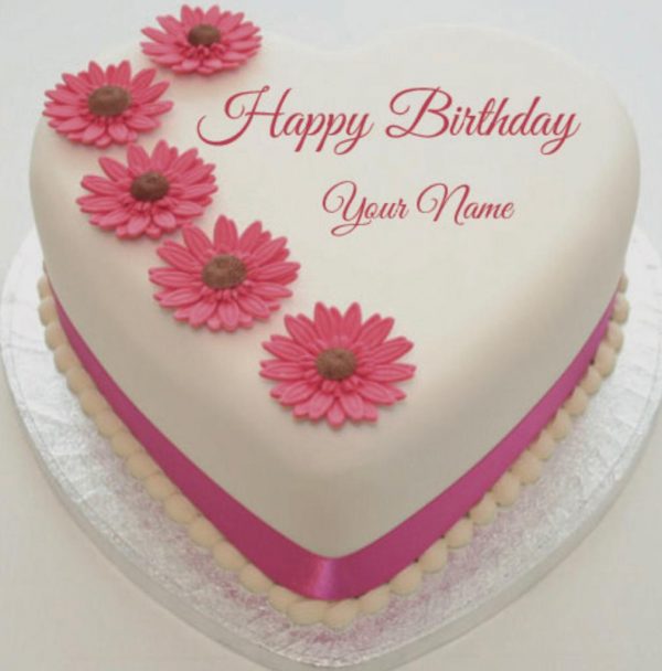 Happy birth white Heart Cake -1.5kg