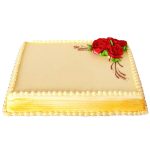 Ribbon Cake Yellow with Red Roses - 2kg