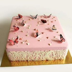 Pink Butterfly Square Cake 1.5kg