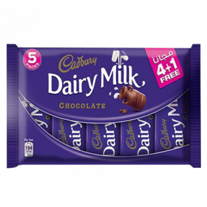 Milk Chocolate Cadbury Dairy 5 Packs 185g