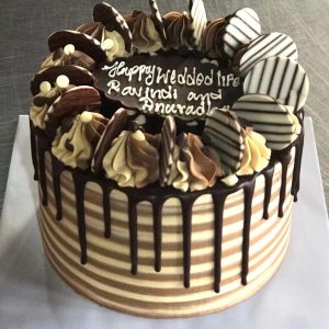 Layer Chocolate Vanilla Coffee Mix Cake