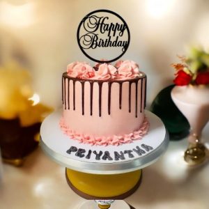 Elegant Pink & Chocolate Birthday Cake 1.5kg